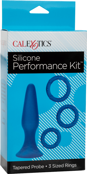California Exotics Silicone Butt Plug Performance Kit Blue - - Butt Plugs