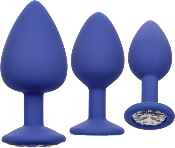 California Exotics Cheeky Gems Anal Plug Set Purple - - Butt Plugs