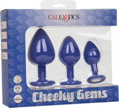 California Exotics Cheeky Gems Anal Plug Set Purple - - Butt Plugs