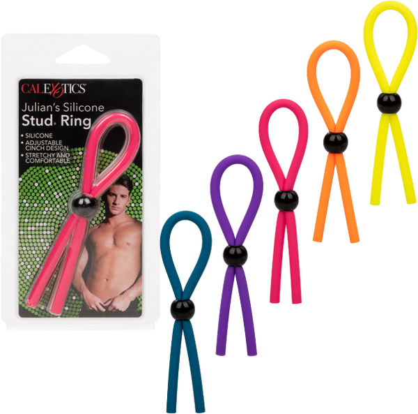 California Exotics Julians Silicone Stud Adjustable Cock Ring - - Stretchy Cock Rings