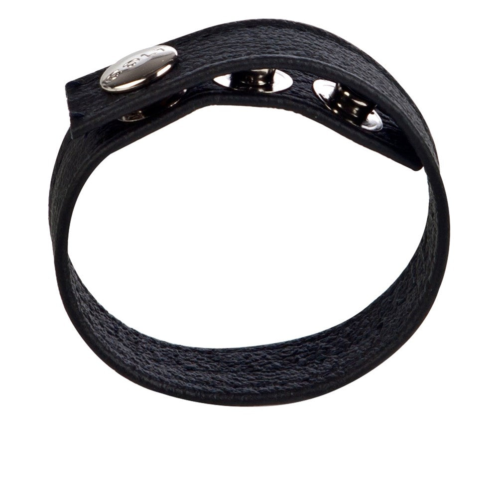 Colt Adjustable 3 Snap Leather Strap Cock Ring - - Cock Rings