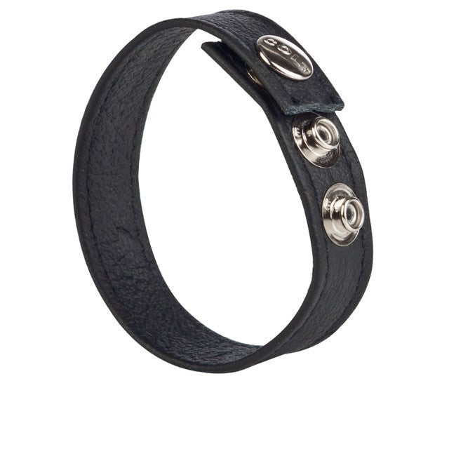 Colt Adjustable 3 Snap Leather Strap Cock Ring - - Cock Rings