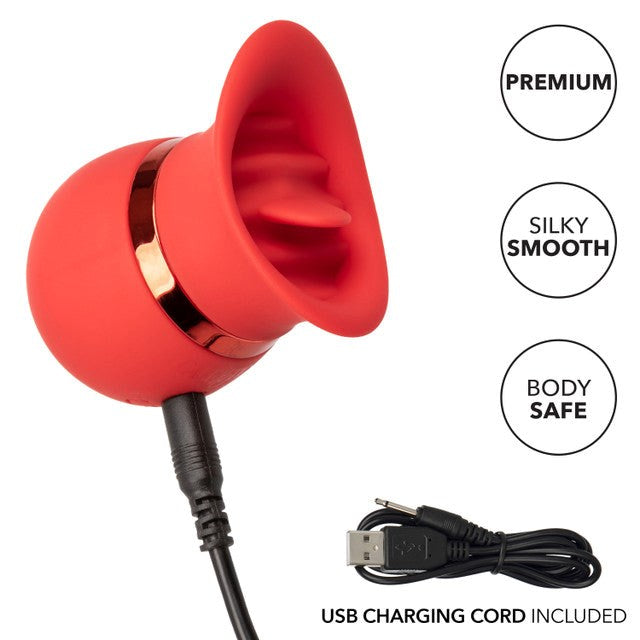 French Kiss Sweet Talker 12 Function Clitoral Stimulator Red - - Clit Ticklers and Pulsators