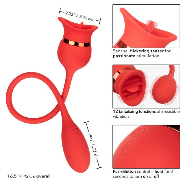 French Kiss Casanova Multi Function Clitoral Stimulator Massager Red - - Clit Ticklers and Pulsators