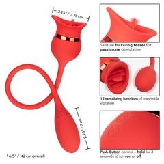 French Kiss Casanova Multi Function Clitoral Stimulator Massager Red - - Clit Ticklers and Pulsators