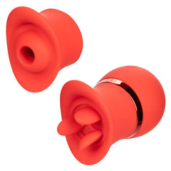 French Kiss 12 Function Suck & Play Interchangeable Set Red - - Clit Ticklers and Pulsators