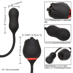 French Kiss Elite Siren 10 Function Clitoral Stimulator Black - - Clit Ticklers and Pulsators