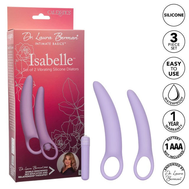 Dr Laura Berman Isabelle Vibrating Silicone Dilator Set Of 2 - - Clit Ticklers and Pulsators