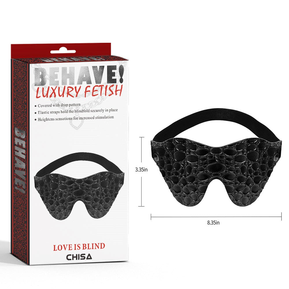 Behave LOVE IS BLIND Drop Pattern BDSM Mask Black - - Masks And Blindfolds
