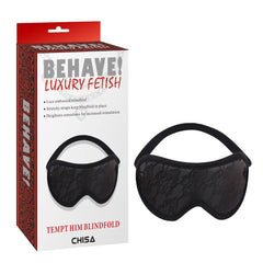 Behave Tempt Him Fetish Play Blindfold Black - - Masks And Blindfolds