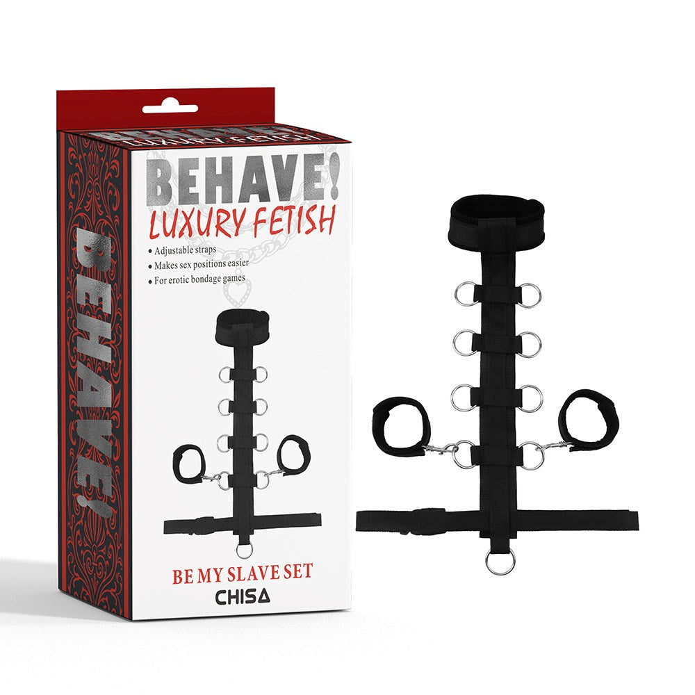 Chisa Behave Be My Slave Bondage Set Black Complete Bondage Kit - - Cuffs And Restraints