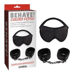 Behave Temptation Bondage Play Sex Kit Black - - Bondage Kits