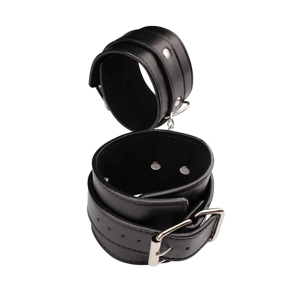 Chisa Behave Adjustable Classic Hand Cuffs Black for Bondage Play - - Cuffs And Restraints