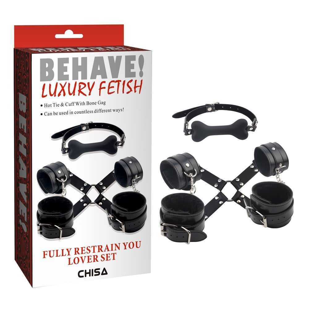 Behave Fully Restrain You Lover Bondage Set Black - - Bondage Kits