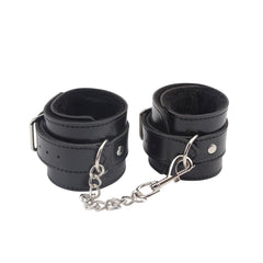 Behave Obey Me Leather Fetish Ankle Cuffs Black - - Cuffs And Restraints