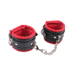 Behave Super Soft BDSM Ankle Cuffs Red / Black - - Cuffs And Restraints