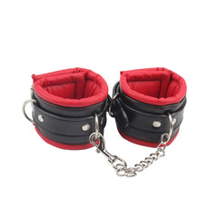 Behave Super Soft BDSM Ankle Cuffs Red / Black - - Cuffs And Restraints