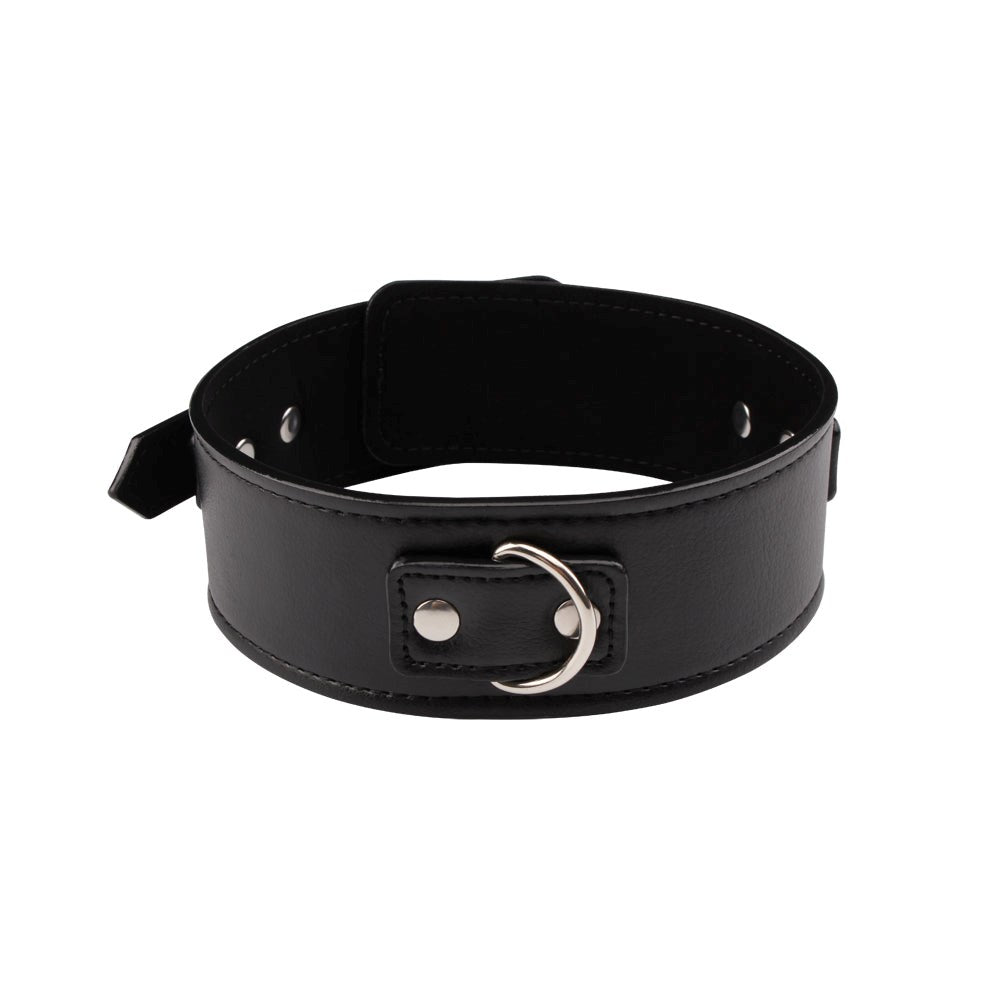 Behave Midnight Fully Adjustable Bondage Collar Black - - Collars and Leads