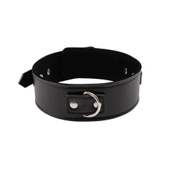 Behave Midnight Fully Adjustable Bondage Collar Black - - Collars and Leads