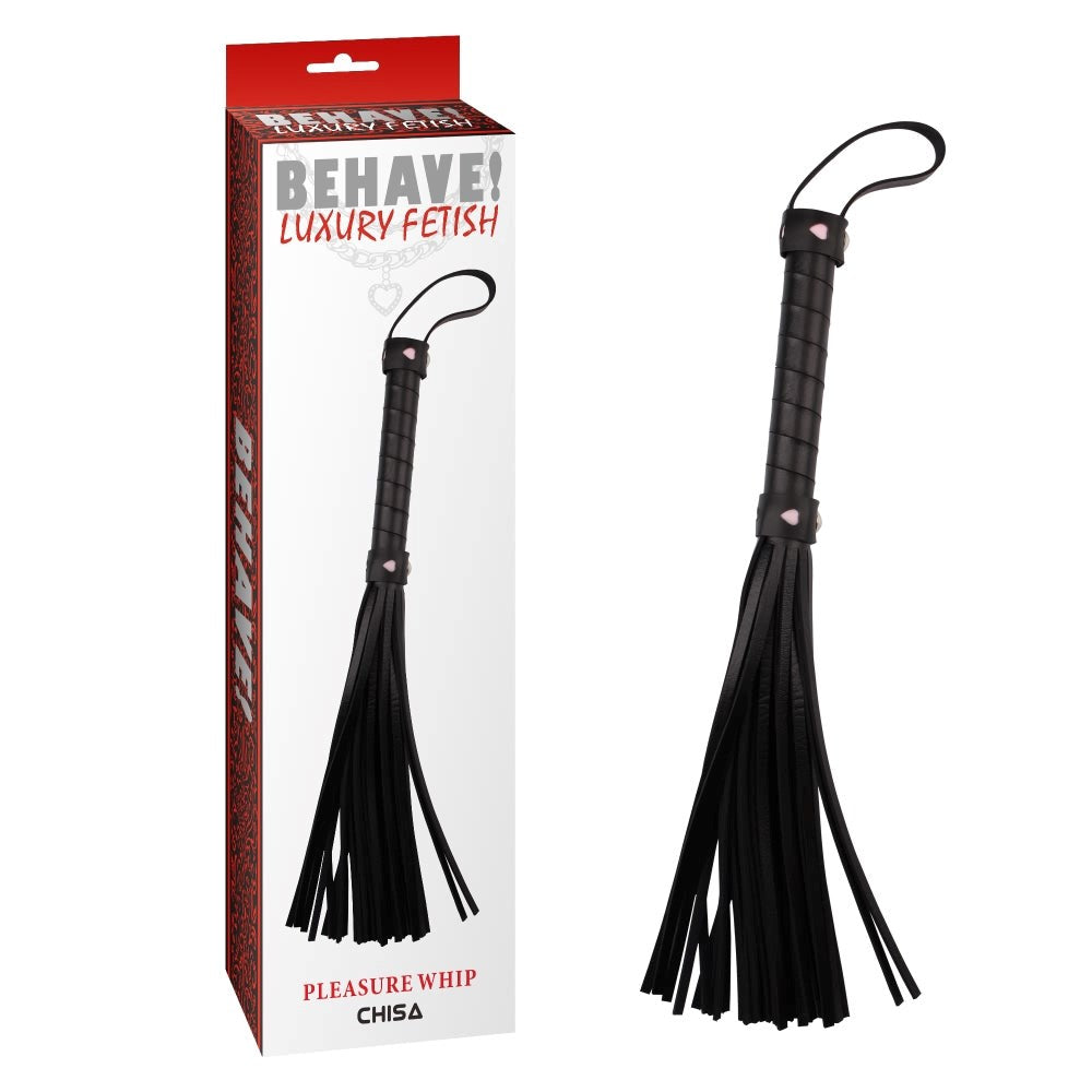 Behave Flexible Pleasure Bondage Whip Black - - Whips And Crops