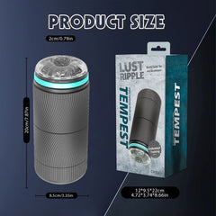 Lust Ripple Temptest Male Masturbator Black - - Masturbators and Strokers