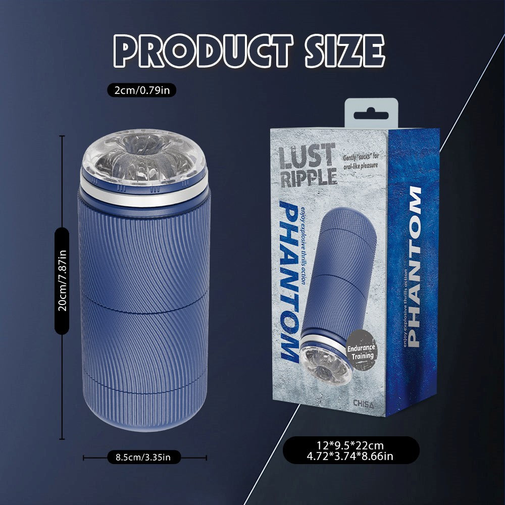 Lust Ripple Phantom Mens Masturbator Blue - - Masturbators and Strokers