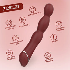 Lust Ripple Lapper Multi Function G Spot Vibrator Burgundy - - G-Spot Vibrators