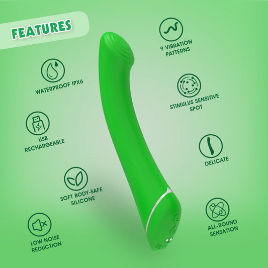 Lust Ripple Popple 9 Function G Spot Massager Green - - G-Spot Vibrators