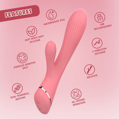Lust Ripple Coney 9 Function Rabbit Vibrator Pink - - Rabbit Vibrators