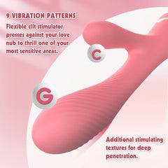 Lust Ripple Coney 9 Function Rabbit Vibrator Pink - - Rabbit Vibrators