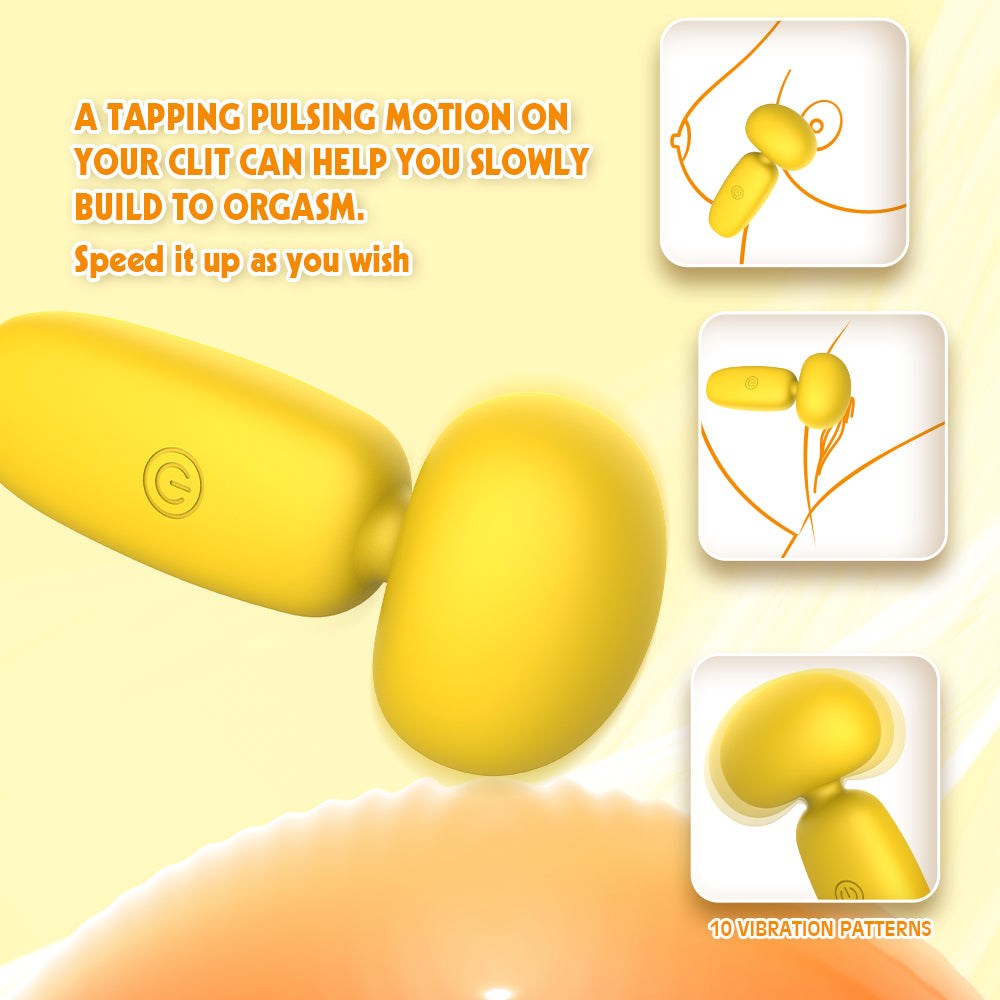 Lust Ripple Buster 10 Function Vibrating Body Wand Massager Yellow - - Body Wands