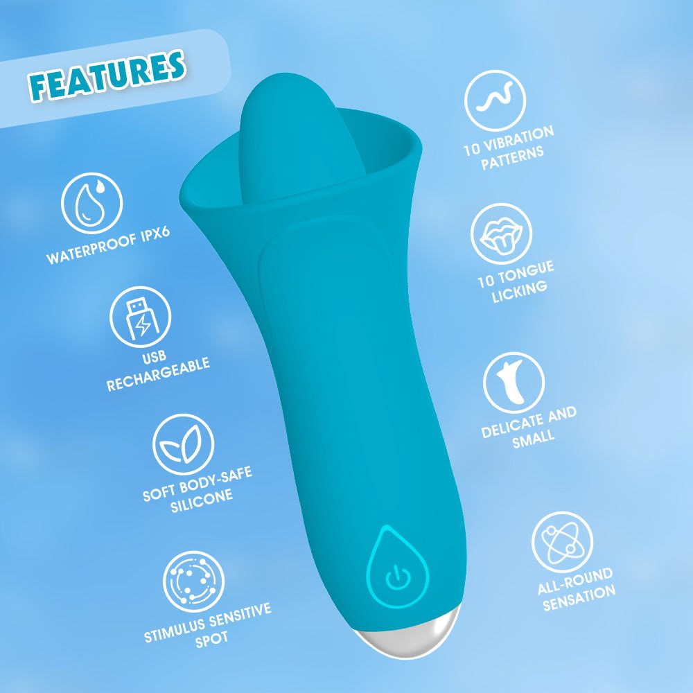 Lust Ripple Succubi 10 Function Clitoral Stimulator Blue - - Clit Ticklers and Pulsators