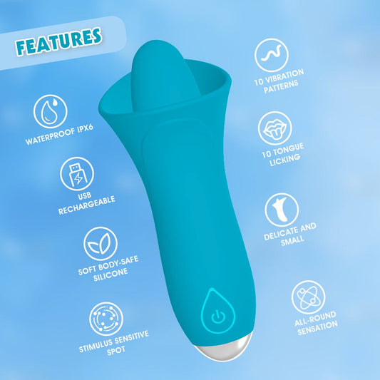 Lust Ripple Succubi 10 Function Clitoral Stimulator Blue - - Clit Ticklers and Pulsators