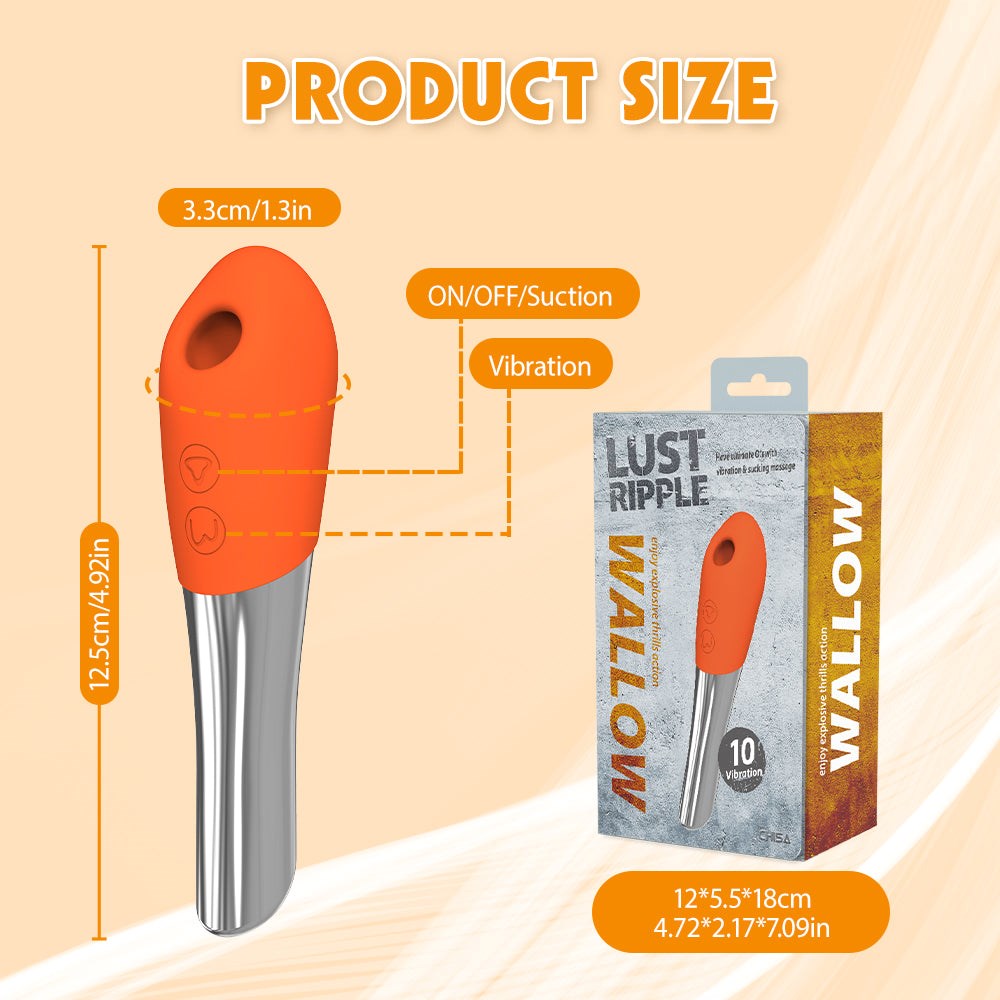 Lust Ripple Wallow Multi Function Clitoral Massager Orange - - Clit Ticklers and Pulsators