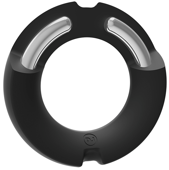 Kink Silicone Covered Metal Cock Ring 45mm - - Steel Cock Rings