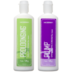 Doc Johnson Proloonging and Plump Male Delay Cream For Men 2 Pack - - Delay and Excite Sprays