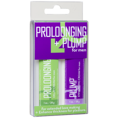 Doc Johnson Proloonging and Plump Male Delay Cream For Men 2 Pack - - Delay and Excite Sprays