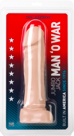 Doc Johnson Jumbo Jack MAN O WAR Realistic Dong White - - Realistic Dildos