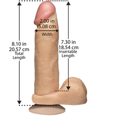 The Realistic Cock ULTRASKYN Realistic Dildo With Balls 8 Inch Vanilla - - Realistic Dildos