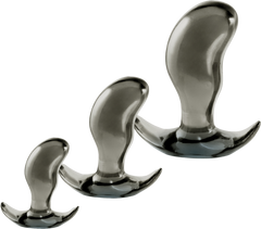 Black Axinite 3 In 1 Flexible and Hygienic Anal Plug Kit Set - - Butt Plugs