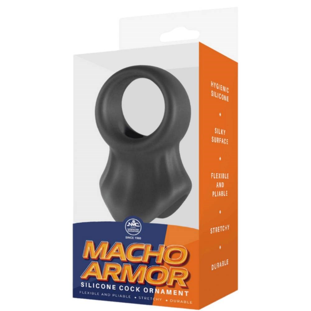 Macho Armor Silicone Stretchy Cock and Ball Ornament - - Ball and Cock Toys