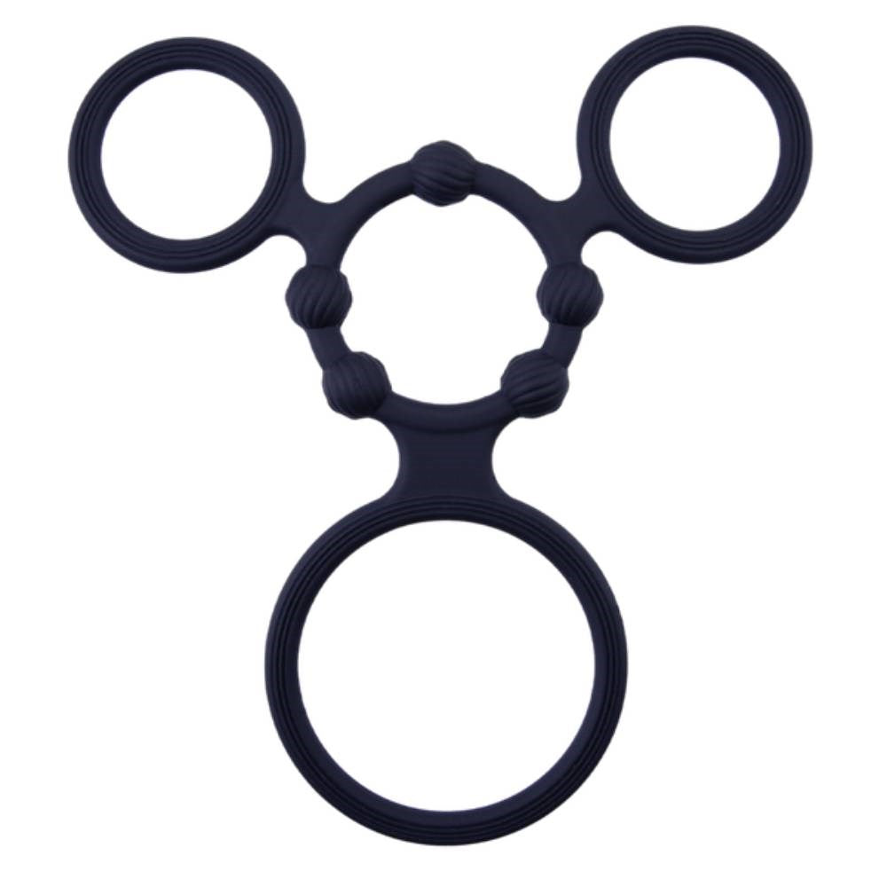 Enduring Silicone Triple Ring With Ball Stretcher - - Ball Stretchers and Crushers