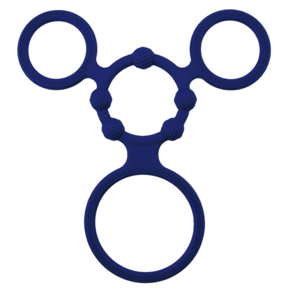 Enduring Silicone Triple Ring With Ball Stretcher - - Ball Stretchers and Crushers