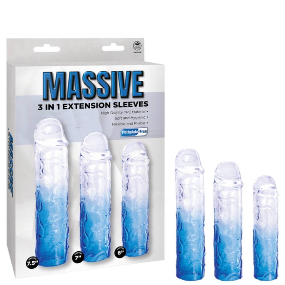 NANMA Corporation Massive 3 in 1 Mens Penis Extension Sleeve TPE Material - - Penis Sleeves and Extenders