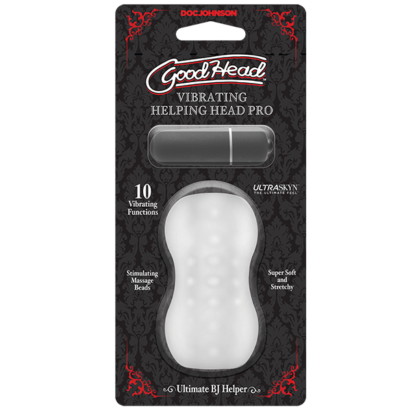 GoodHead Vibrating Helping Head Pro Male Masturbator Frost - - Masturbators and Strokers