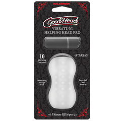 GoodHead Vibrating Helping Head Pro Male Masturbator Frost - - Masturbators and Strokers