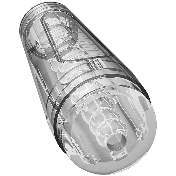 Main Squeeze OPTIX Uniquely Textured ULTRASKYN Male Masturbator Crystal Blue - - Masturbators and Strokers