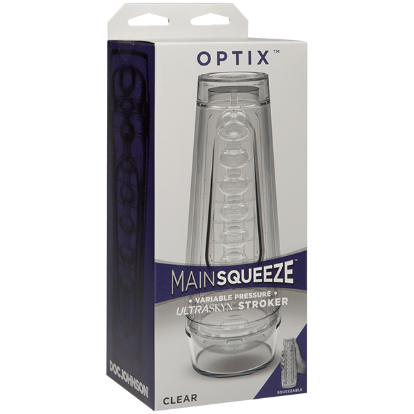 Main Squeeze OPTIX Uniquely Textured ULTRASKYN Male Masturbator Crystal Blue - - Masturbators and Strokers