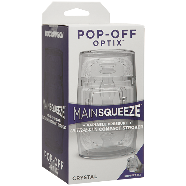 Main Squeeze Pop-off Optix Realistic Male Stroker Clear - - Masturbators and Strokers