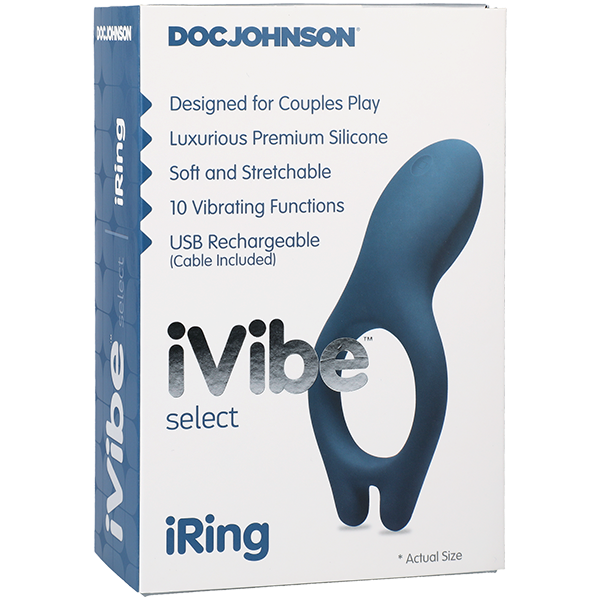 IVibe IRing 10 Function Vibrating Mens Cock Ring Marine Blue - - Vibrating Cock Rings